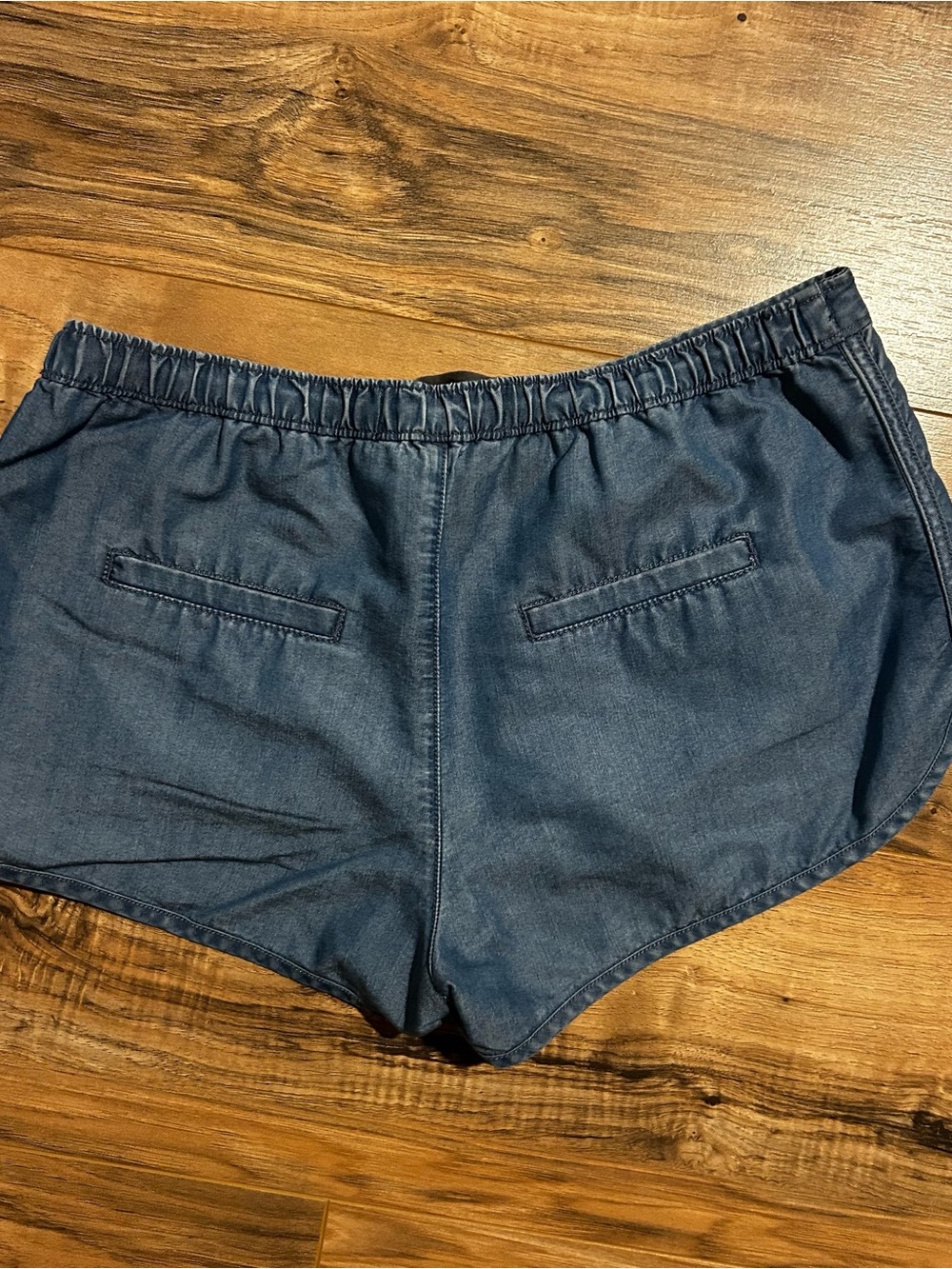 Abercrombie & Fitch Blue soft Denim Drawstring Shorts - Picture 3 of 4